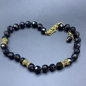 Heidi Daus Black and Gold Beaded Necklace